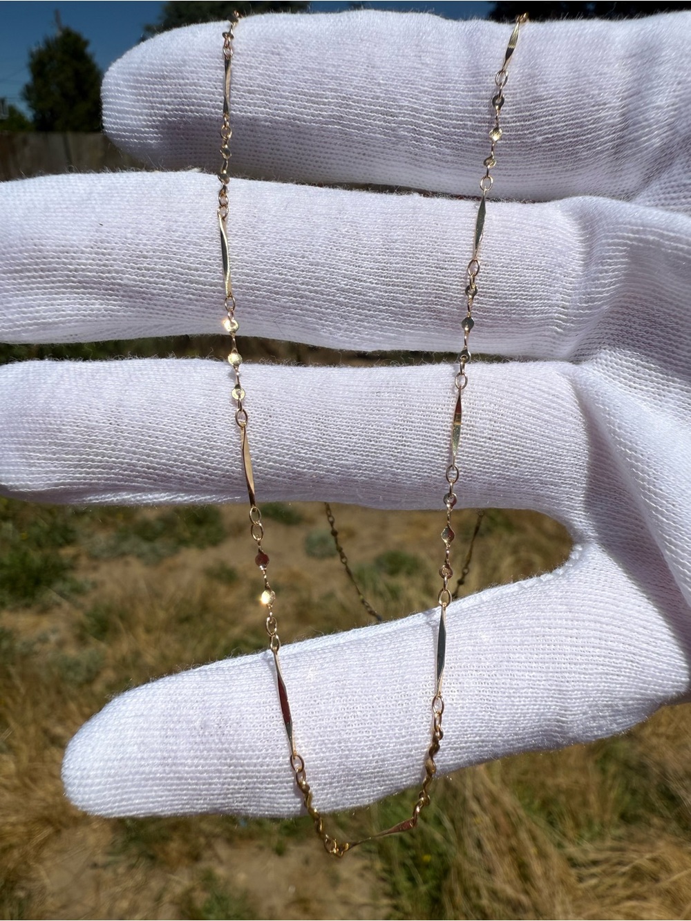 Stunning Solid 14k Italian Yellow Gold Station Necklace - Women Jewelry
